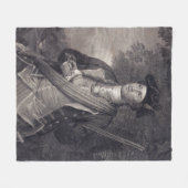 ヴィンテージのジョージ・ワシントンのポートレート フリースブランケット (正面(横))