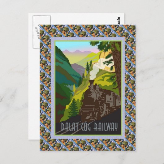 ヴィンテージのスイス人のRaulwayポスター、Dalatのラック式鉄道 ポストカード (正面/裏面)