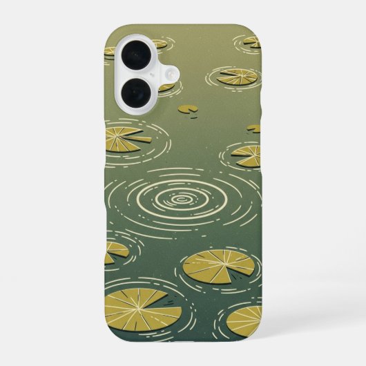 ヴィンテージのスイレンの池 iPhone 16ケース (裏面)