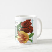 ヴィンテージのスイートピーの種の包みのマグ コーヒーマグカップ (正面右)