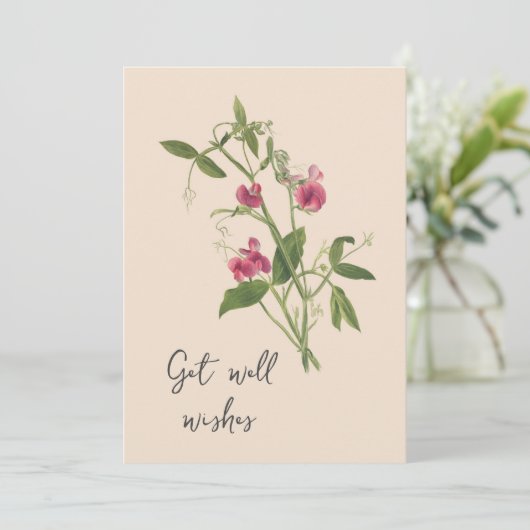 ヴィンテージのスイートピーの花は元気 カード (スタンド正面)