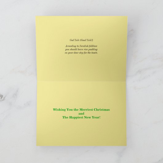 ヴィンテージのスウェーデンのクリスマスの神7月Tomteか格言 シーズンカード (内部)