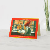 ヴィンテージのスウェーデンのクリスマスの神7月Tomteか格言 シーズンカード (正面)