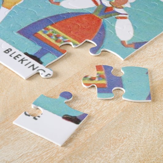 ヴィンテージのスウェーデンの地方コスチューム ジグソーパズル (側面)