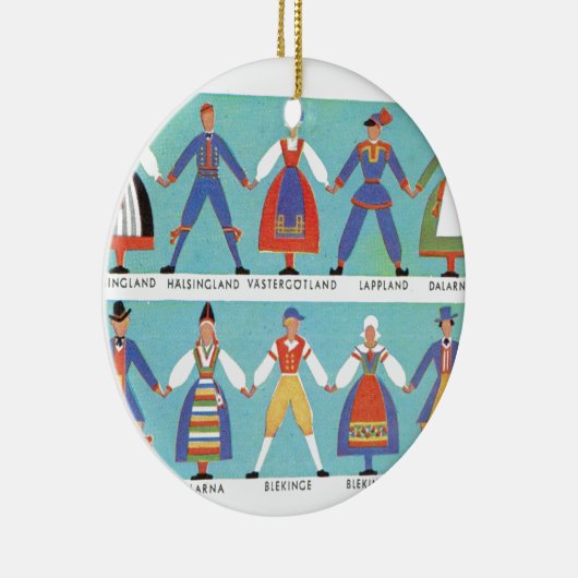 ヴィンテージのスウェーデンの地方コスチューム セラミックオーナメント (右)