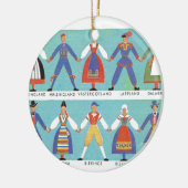 ヴィンテージのスウェーデンの地方コスチューム セラミックオーナメント (左)