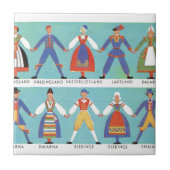 ヴィンテージのスウェーデンの地方コスチューム タイル (正面)