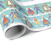 ヴィンテージのスウェーデンの地方コスチューム ラッピングペーパー (ロールコーナー)