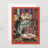 ヴィンテージのスウェーデン人のTomteのクリスマスカードの格言の小妖精や小人 案内ポストカード (正面/裏面)