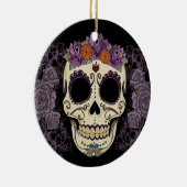 ヴィンテージのスカルおよびバラのオーナメント セラミックオーナメント (右)