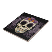 ヴィンテージのスカルおよびバラのタイル タイル (側面)