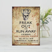 ヴィンテージのスカルおよび王冠のハローウィンパーティの招待状 招待状 (スタンド正面)