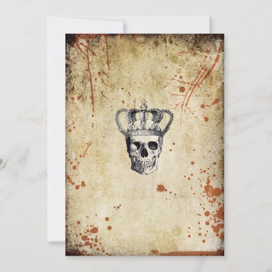 ヴィンテージのスカルおよび王冠のハローウィンパーティの招待状 招待状 (裏面)