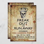 ヴィンテージのスカルおよび王冠のハローウィンパーティの招待状 招待状 (正面/裏面)