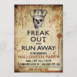 ヴィンテージのスカルおよび王冠のハローウィンパーティの招待状 招待状