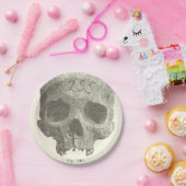 ヴィンテージのスカルのハロウィンの前菜、デザートプレート ペーパープレート (パーティー)