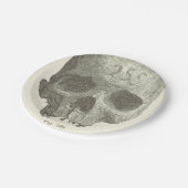 ヴィンテージのスカルのハロウィンの前菜、デザートプレート ペーパープレート (アングル)