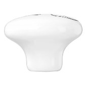 ヴィンテージのスカルのプロフィールのイラストレーションの黒 セラミックノブ (側面)