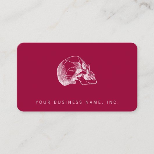 ヴィンテージのスカルのプロフィールのイラストレーション 名刺 (正面)