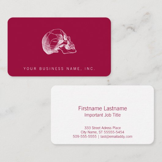 ヴィンテージのスカルのプロフィールのイラストレーション 名刺 (正面/裏面)