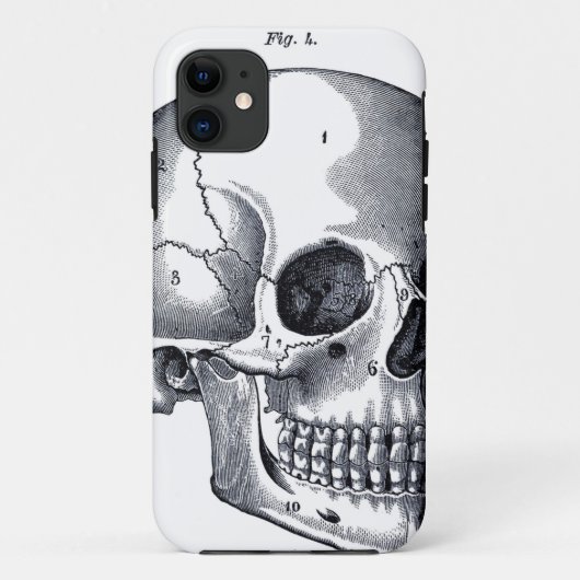ヴィンテージのスカルの解剖学 Case-Mate iPhoneケース (裏面)