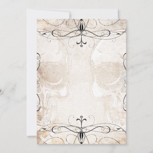 ヴィンテージのスカル及び華麗さの結婚式招待状 招待状 (裏面)