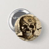 ヴィンテージのスカル 缶バッジ (正面&裏面)