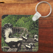 ヴィンテージのスカンク、野生動物と森林生物 キーホルダー (裏面)