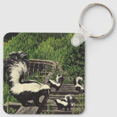 ヴィンテージのスカンク、野生動物と森林生物 キーホルダー (裏面)