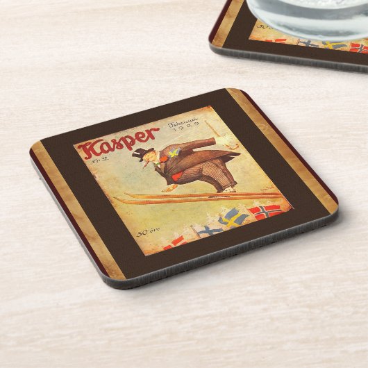 ヴィンテージのスカンジナビアのシガーの広告 コースター (左側)