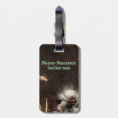 ヴィンテージのスキューバダイバーの人魚の魚のファンタジーの海の砂 ラゲッジタグ (裏面縦)