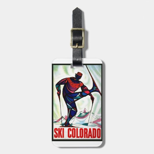 ヴィンテージのスキーコロラド州 ラゲッジタグ (正面縦)