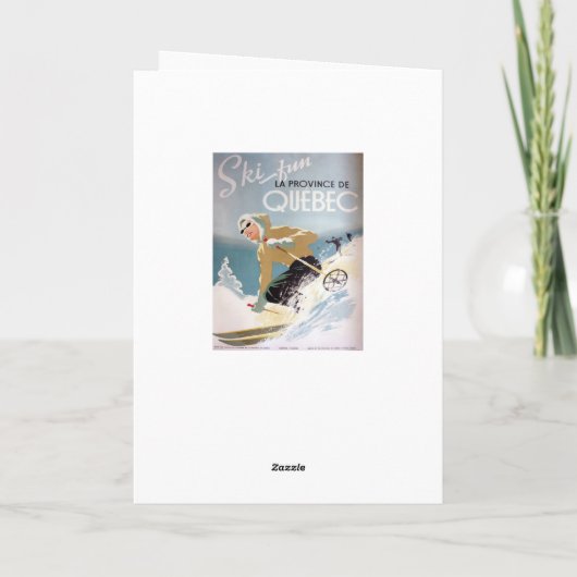 ヴィンテージのスキーポスター、ケベックの冬の不思議の国 シーズンカード (裏面)
