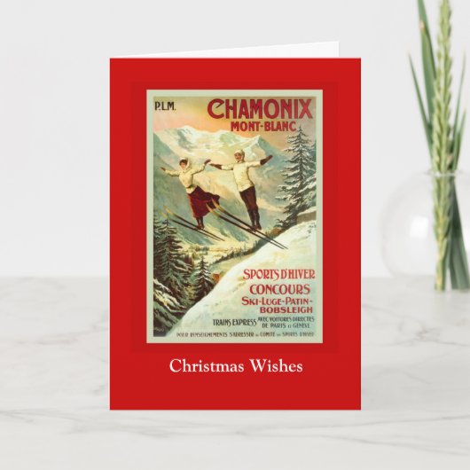 ヴィンテージのスキーポスター、シャモニー、モンブラン シーズンカード (正面)