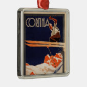 ヴィンテージのスキーポスター、スキーコルティナ、イタリア メタルオーナメント (右)