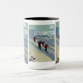 ヴィンテージのスキーポスター、スキードロマイト マグカップ (中央)