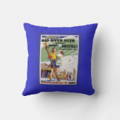 ヴィンテージのスキーポスター、スキーMad川の入り江 クッション (裏面)