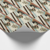 ヴィンテージのスキーポスター、ノルウェーのスキーの家 ラッピングペーパー (角)