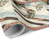 ヴィンテージのスキーポスター、ノルウェーのスキーの家 ラッピングペーパー (ロールコーナー)