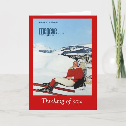 ヴィンテージのスキーポスター、フランスサボア、Megeve カード (正面)
