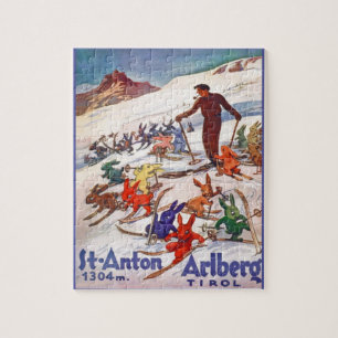 ヴィンテージのスキーポスター、Arlberg、Stアントン ジグソーパズル