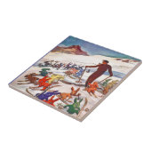 ヴィンテージのスキーポスター、Arlberg、Stアントン タイル (側面)