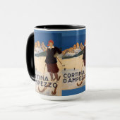 ヴィンテージのスキーポスター、Cortina d'Ampezzo、イタリア マグカップ (正面左)