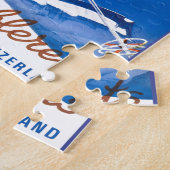 ヴィンテージのスキーポスター、Les Diablerets、スイス連邦共和国 ジグソーパズル (側面)