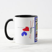 ヴィンテージのスキーポスター、Mad川の谷間 マグカップ (左)