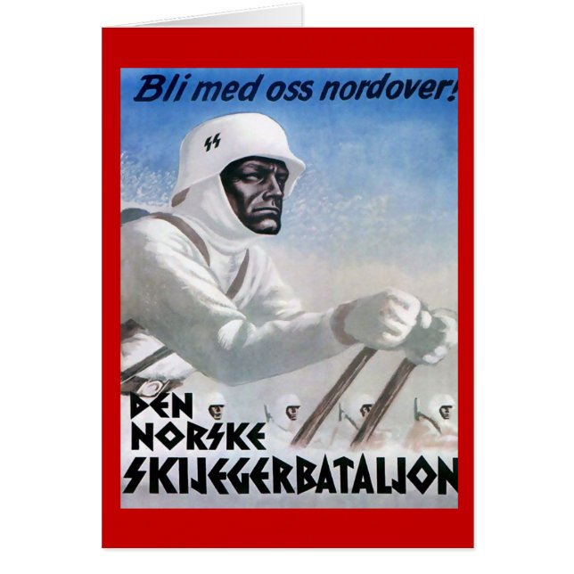 ヴィンテージのスキーポスター、Norskeのskijeggerbatallion (正面)