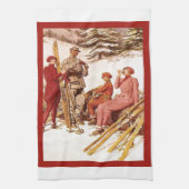 ヴィンテージのスキーポスター、pisteのファッション キッチンタオル (縦)
