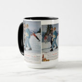 ヴィンテージのスキーポスター、Rheingoldビール マグカップ (正面左)