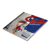 ヴィンテージのスキーポスター、   Stowe、ヴァーモント タイル (側面)