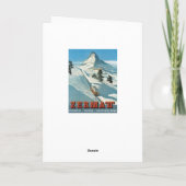 ヴィンテージのスキーポスターZermat カード (裏面)